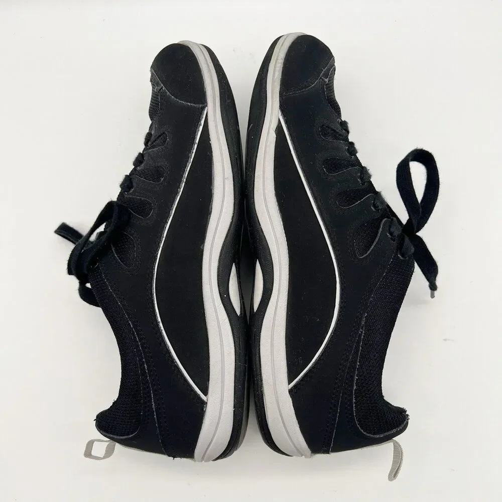 East Street Sport Ellen Black Leather Lace Up Sneakers Walking Shoe Women’s 10